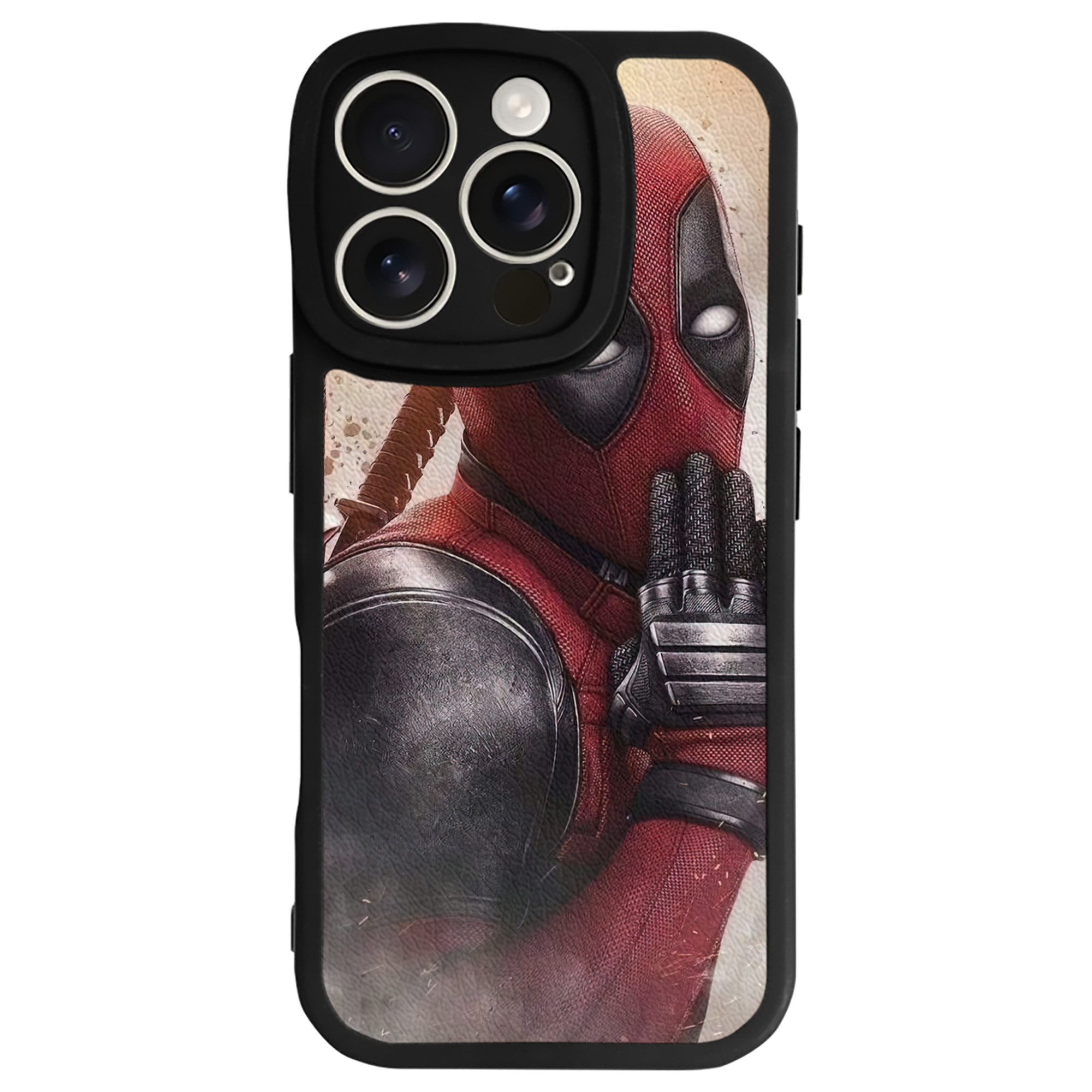 （画像用） Deadpool デッドプール 【iPhone 16シリーズ対応】シリコンスマホケース（レザー調） 材質：シリコン